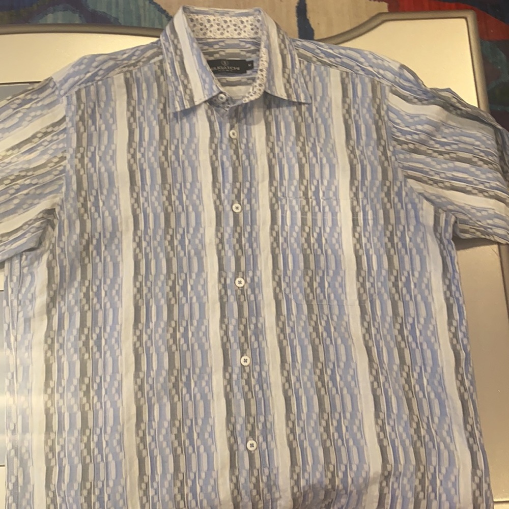 Nwot Vintage Bugatchi Button-Down Down Ss - image 3